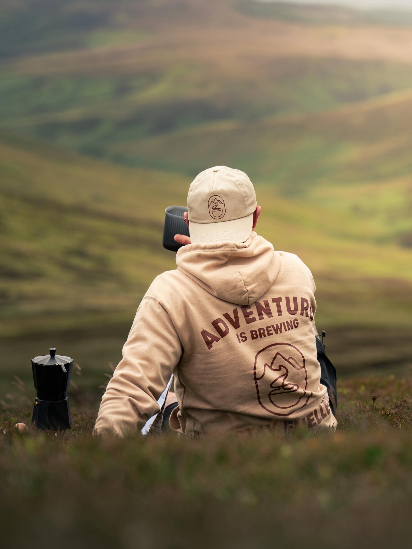 Adventure Is Brewing Sand Hoodie