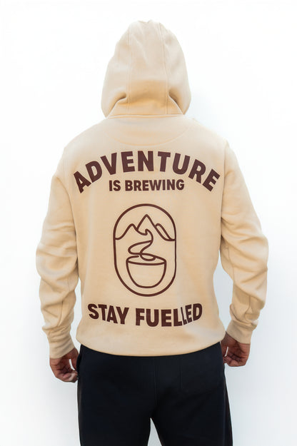 Adventure Is Brewing Sand Hoodie