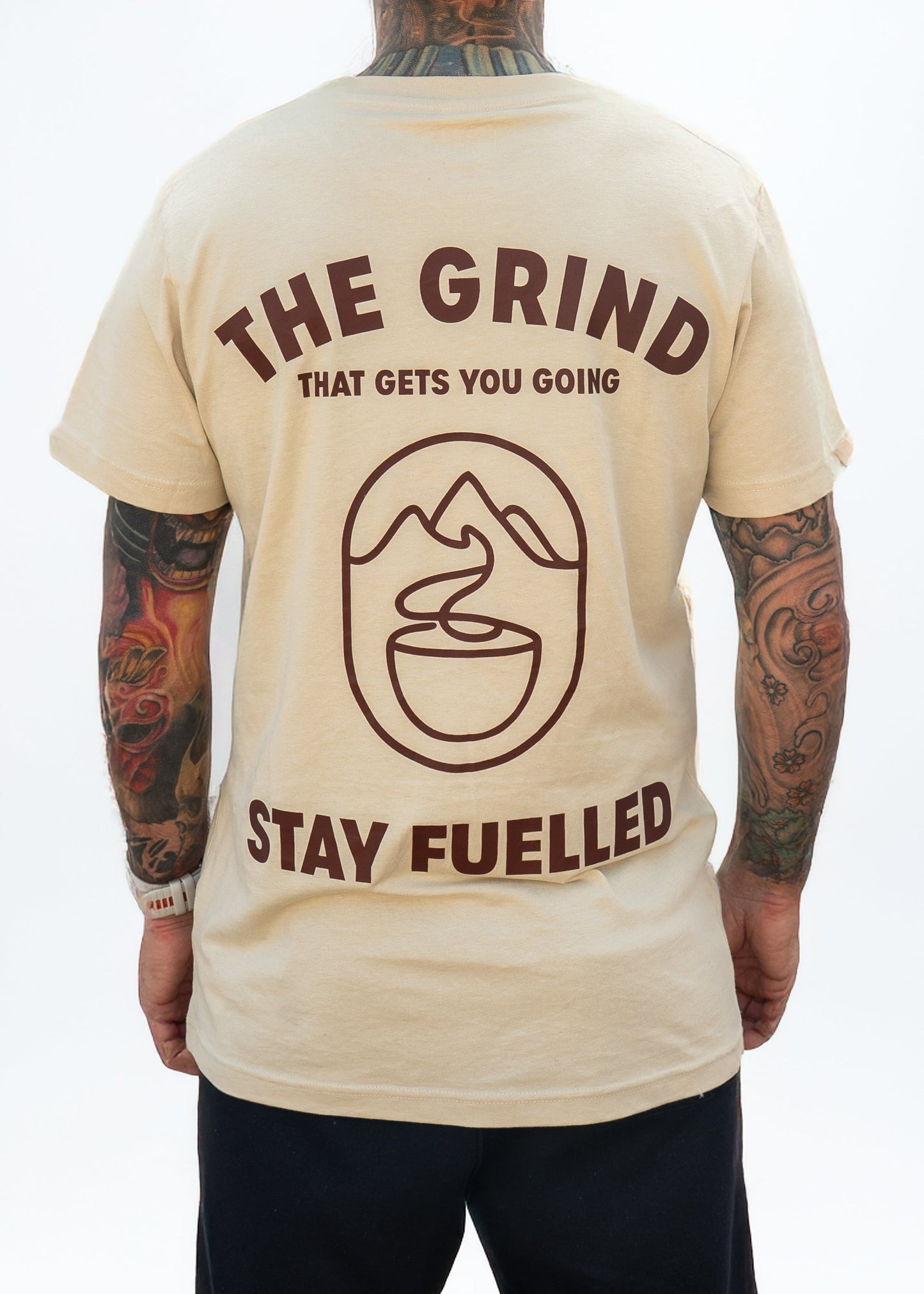 The Grind That Gets You Going Beige T-Shirt